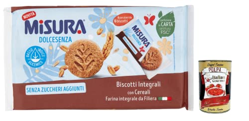 Misura Dolcesenza,Biscotti Integrali con Cereali,Vollkornkekse mit Müsli,Ohne Zuckerzusatz 280g,Italian Gourmet Polpa di Pomodoro 400g Dose von Italian Gourmet E.R.