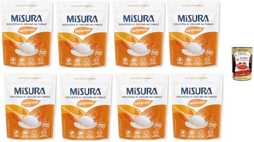 Misura Eritritolo Süßstoff in sehr feinen Kristallen, Zuckerersatz, kalorienfrei, glutenfrei, natürlichen Ursprungs, veganer Süßstoff, Packung, 8x 370 g + Italian Gourmet polpa 400g Misura Eritritolo Süßstoff in sehr feinen Kristallen, Zuckerersatz, kalorienfrei, glutenfrei, natürlichen Ursprungs, veganer Süßstoff, Packung, 8x 370 g + Italian Gourmet polpa 400g von Italian Gourmet E.R.