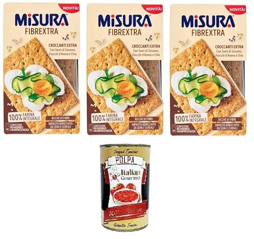 Misura Fibrextra Croccanti,Fibrextra Crunchy Extra mit Sesamsamen und Hafer- und Chiaflocken 3x160gr + Italian Gourmet polpa 400g Misura Fibrextra Croccanti,Fibrextra Crunchy Extra mit Sesamsamen und Hafer- und Chiaflocken 3x160gr + Italian Gourmet polpa 400g von Italian Gourmet E.R.
