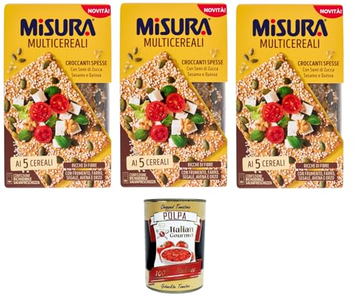 Misura Multicereali Croccanti,Mehrkorn Knusperbrei mit Kürbiskernen, Sesam und Quinoa 3x 200 g+ Italian Gourmet polpa 400g Misura Multicereali Croccanti,Mehrkorn Knusperbrei mit Kürbiskernen, Sesam und Quinoa 3x 200 g+ Italian Gourmet polpa 400g von Italian Gourmet E.R.
