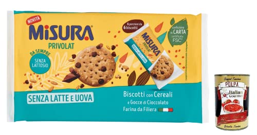 Misura Privolat,Kekse mit Müsli und Schokoladentropfen,Ohne Milch,Laktosefrei und ohne Eier,Packung mit 280g + Italian Gourmet Polpa di Pomodoro 400g Dose Misura Privolat,Kekse mit Müsli und Schokoladentropfen,Ohne Milch,Laktosefrei und ohne Eier,Packung mit 280g + Italian Gourmet Polpa di Pomodoro 400g Dose von Italian Gourmet E.R.