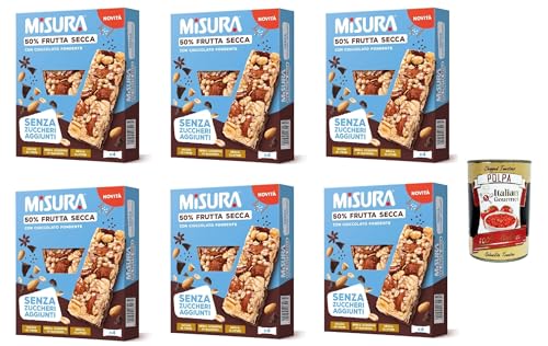 Misura Protein Bar, mit Trockenfrüchten und dunkler Schokolade, Ohne Zuckerzusatz, 6x 120g, Reich an Ballaststoffen und Gemüseproteinen + Italian Gourmet polpa 400g Misura Protein Bar, mit Trockenfrüchten und dunkler Schokolade, Ohne Zuckerzusatz, 6x 120g, Reich an Ballaststoffen und Gemüseproteinen + Italian Gourmet polpa 400g von Italian Gourmet E.R.