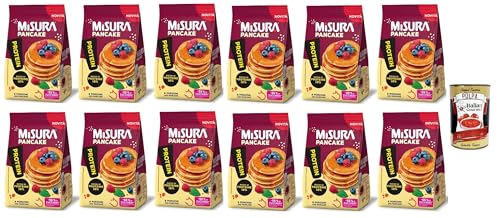 Misura Protein Pancake, Proteinreiche Pfannkuchen, 12x 200g Packung, Jede Packung enthält 8 Einzelportionen, zum Verzehr bereit + Italian Gourmet polpa 400g von Italian Gourmet E.R.