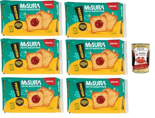 Misura Protein-Zwieback abmessen | Reich an Ballaststoffen und pflanzlichen Proteinen 6x 320gr + Italian Gourmet polpa 400g Misura Protein-Zwieback abmessen | Reich an Ballaststoffen und pflanzlichen Proteinen 6x 320gr + Italian Gourmet polpa 400g von Italian Gourmet E.R.