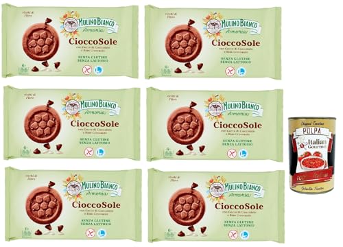 Mlino Bianco Armonia Cioccosole Gluten- und laktosefreie Schokoladenkekse mit Reis, 6x 250g + Italian Gourmet polpa 400g Mlino Bianco Armonia Cioccosole Gluten- und laktosefreie Schokoladenkekse mit Reis, 6x 250g + Italian Gourmet polpa 400g von Italian Gourmet E.R.