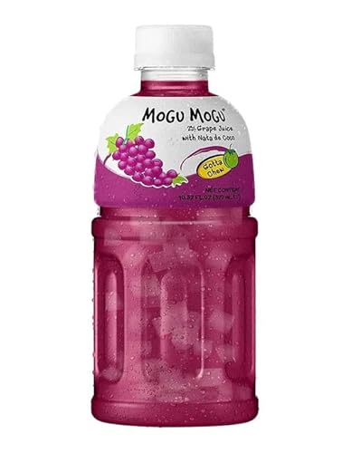 Mogu Mogu Uva Drink Getränk mit Traubengeschmack und Nata de Coco Einweg-PET-Flasche 320ml von Italian Gourmet E.R.