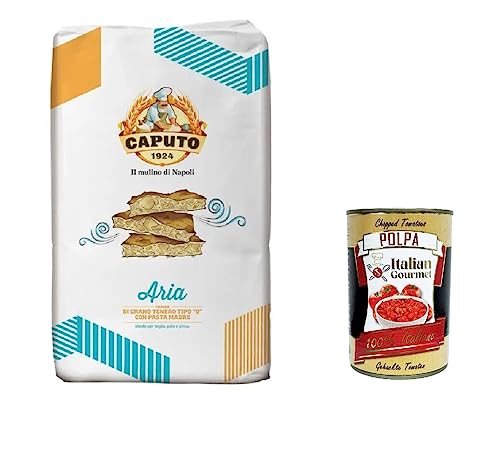 Molino Caputo Aria Farina 0 Mehl Entwickelt für pizza a teglia, pinza 25kg + Italian Gourmet polpa 400g von Italian Gourmet E.R.