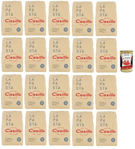 Molino Casillo, Semola di Grano Duro "La pasta", Hartweizengrieß, 100% italienisch, ideal für die Vorbereitung einer Pasta mit einem authentischen Geschmack 20x 1kg + Italian Gourmet polpa 400g Molino Casillo, Semola di Grano Duro "La pasta", Hartweizengrieß, 100% italienisch, ideal für die Vorbereitung einer Pasta mit einem authentischen Geschmack 20x 1kg + Italian Gourmet polpa 400g von Italian Gourmet E.R.
