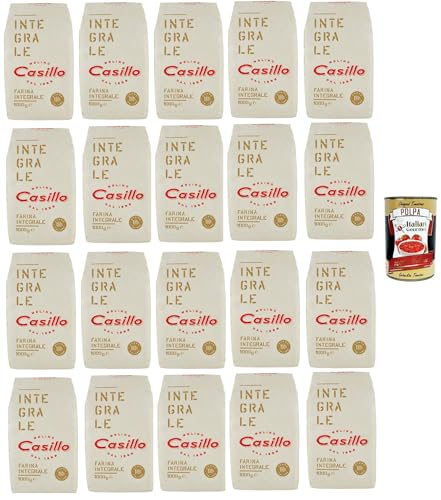 Molino Casillo, farina integrale Vollkornmehl Mehl zartes Vollkorn wholemeal flour 20x 1 kg + Italian Gourmet polpa 400g Molino Casillo, farina integrale Vollkornmehl Mehl zartes Vollkorn wholemeal flour 20x 1 kg + Italian Gourmet polpa 400g von Italian Gourmet E.R.