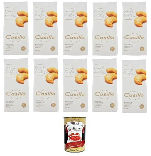 Molino Casillo Semola D'Autore Farina di semola rimacinata per Panzerotti e Fritti Nachgemahlenes Grießmehl für Panzerotti und frittierte Speisen 10x500gr + Italian Gourmet polpa 400g Molino Casillo Semola D'Autore Farina di semola rimacinata per Panzerotti e Fritti Nachgemahlenes Grießmehl für Panzerotti und frittierte Speisen 10x500gr + Italian Gourmet polpa 400g von Italian Gourmet E.R.