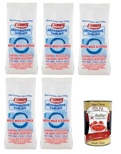 Molino Spadoni- Alimentazione dedicata Farina a basso indice glicemico Dedicated Nutrition Mehl mit niedrigem glykämischen Index 5x 500gr + Italian Gourmet polpa 400g Molino Spadoni- Alimentazione dedicata Farina a basso indice glicemico Dedicated Nutrition Mehl mit niedrigem glykämischen Index 5x 500gr + Italian Gourmet polpa 400g von Italian Gourmet E.R.