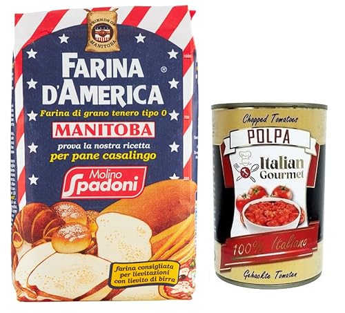 Molino Spadoni Farina Mehl Typ 0 vom amerikanischen Typ Manitoba,Ideal für Brot, Pizza, Focaccia, Kuchen, Kekse und Desserts,1Kg + Italian Gourmet Polpa di Pomodoro 400g Dose Molino Spadoni Farina Mehl Typ 0 vom amerikanischen Typ Manitoba,Ideal für Brot, Pizza, Focaccia, Kuchen, Kekse und Desserts,1Kg + Italian Gourmet Polpa di Pomodoro 400g Dose von Italian Gourmet E.R.
