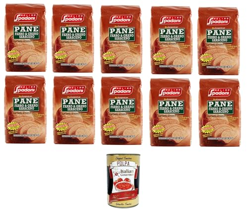 Molino Spadoni- Farina Per Pane Farro & Grano Saraceno Dinkel- und Buchweizenbrotmehl 10x1kg + Italian Gourmet polpa 400g Molino Spadoni- Farina Per Pane Farro & Grano Saraceno Dinkel- und Buchweizenbrotmehl 10x1kg + Italian Gourmet polpa 400g von Italian Gourmet E.R.