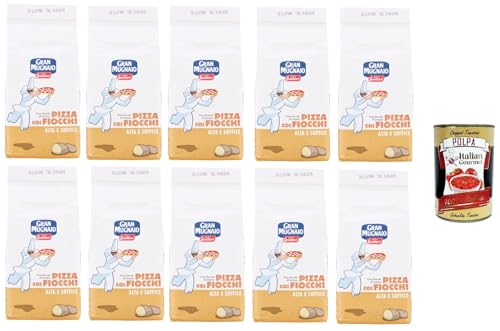 Molino Spadoni Gran Mugnaio Pizza Coi Fiocchi-mit Kartoffelflocken, Pizzamischung mit allen Zutaten für eine tiefe und weiche Pizza 10x 1000gr + Italian Gourmet polpa 400g Molino Spadoni Gran Mugnaio Pizza Coi Fiocchi-mit Kartoffelflocken, Pizzamischung mit allen Zutaten für eine tiefe und weiche Pizza 10x 1000gr + Italian Gourmet polpa 400g von Italian Gourmet E.R.