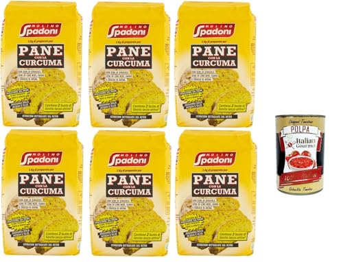 Molino Spadoni Kurkuma-Brotmischung mit Sonnenblumenkernen, schwarzen Leinsamen, Dinkel und Haferkleie 6x 1kg + Italian Gourmet polpa 400g Molino Spadoni Kurkuma-Brotmischung mit Sonnenblumenkernen, schwarzen Leinsamen, Dinkel und Haferkleie 6x 1kg + Italian Gourmet polpa 400g von Italian Gourmet E.R.