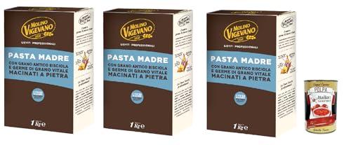 Molino Vigevano, Pasta Madre con grano antico Risciola e germe di grano vitale, Mutter Pasta mit Antiquitätenweizen -Rikscha und Steingasse Vital Weizenkeise 3x 1kg + Italian Gourmet polpa 400g Molino Vigevano, Pasta Madre con grano antico Risciola e germe di grano vitale, Mutter Pasta mit Antiquitätenweizen -Rikscha und Steingasse Vital Weizenkeise 3x 1kg + Italian Gourmet polpa 400g von Italian Gourmet E.R.