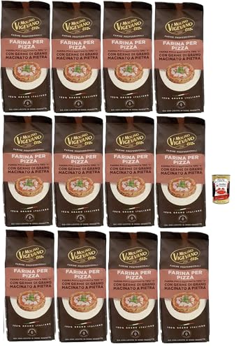 Molino Vigevano Farina “Tipo 1”, Pizza -Mehl, nicht sehr raffiniert, mit Stein gemahlenen Getreidekeimen. Professionelle Mehl, 12x 500 g + Italian Gourmet polpa 400g Molino Vigevano Farina “Tipo 1”, Pizza -Mehl, nicht sehr raffiniert, mit Stein gemahlenen Getreidekeimen. Professionelle Mehl, 12x 500 g + Italian Gourmet polpa 400g von Italian Gourmet E.R.