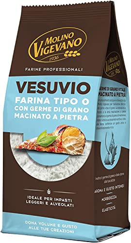 Molino Vigevano Farina Typ "0" Mehl, Vesuvio für hohe, weiche neapolitanische Pizza. Packung mit 500 g von Italian Gourmet E.R.