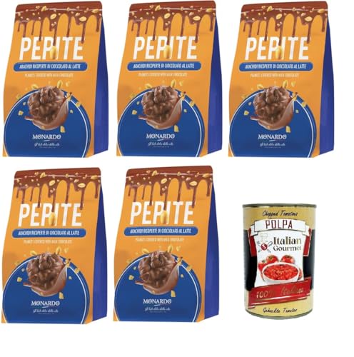 Monardo Pepite, Arachidi ricoperte di cioccolato al latte, Erdnüsse umhüllt von Milchschokolade, 5x150gr + Italian Gourmet polpa 400g Monardo Pepite, Arachidi ricoperte di cioccolato al latte, Erdnüsse umhüllt von Milchschokolade, 5x150gr + Italian Gourmet polpa 400g von Italian Gourmet E.R.