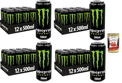 Monster Energy - koffeinhaltiger Energydrink mit klassischem Energy-Geschmack - in wiederverschließbaren Dosen (48 x 500 ml) + Italian Gourmet polpa 400g von Italian Gourmet E.R.
