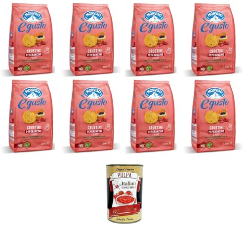 Monviso égusto Crustini Al peperoncino Crustini mit Chilischote 8x 120gr + Italian Gourmet polpa 400g Monviso égusto Crustini Al peperoncino Crustini mit Chilischote 8x 120gr + Italian Gourmet polpa 400g von Italian Gourmet E.R.