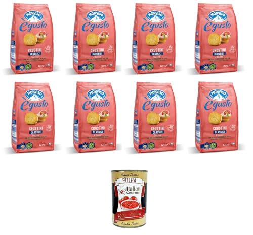 Monviso égusto Crustini Classici Klassische Crostini mit nativem Olivenöl extra 8x 120gr + Italian Gourmet polpa 400g Monviso égusto Crustini Classici Klassische Crostini mit nativem Olivenöl extra 8x 120gr + Italian Gourmet polpa 400g von Italian Gourmet E.R.