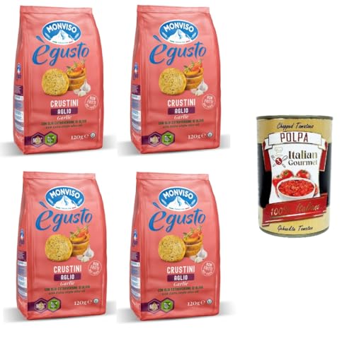Monviso égusto Crustini all'aglio mit Knoblauch 4x120gr + Italian Gourmet polpa 400g Monviso égusto Crustini all'aglio mit Knoblauch 4x120gr + Italian Gourmet polpa 400g von Italian Gourmet E.R.