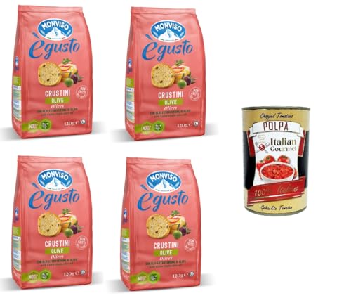 Monviso égusto Crustini alle Olive Crustini mit Oliven 4x 120gr + Italian Gourmet polpa 400g Monviso égusto Crustini alle Olive Crustini mit Oliven 4x 120gr + Italian Gourmet polpa 400g von Italian Gourmet E.R.