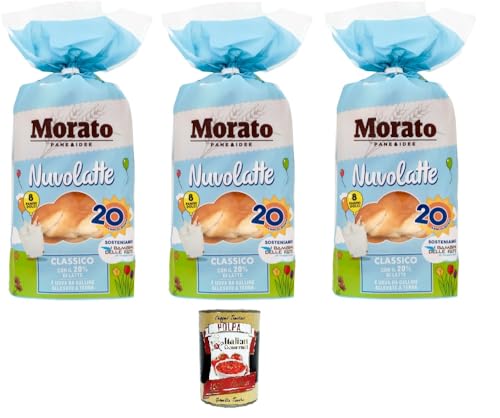 Morato- Nuvolatte Brot vom Typ „0“ mit Milch und Zucker 3x400gr+ Italian Gourmet polpa 400g Morato- Nuvolatte Brot vom Typ „0“ mit Milch und Zucker 3x400gr+ Italian Gourmet polpa 400g von Italian Gourmet E.R.