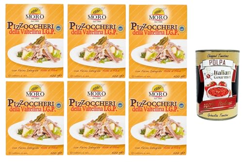 Moro dal 1868- Pizzoccheri della Valtellina I.G.P. Mit Vollkornmehl, Ballaststoffquelle 6x 500gr + Italian Gourmet Polpa 400g Moro dal 1868- Pizzoccheri della Valtellina I.G.P. Mit Vollkornmehl, Ballaststoffquelle 6x 500gr + Italian Gourmet Polpa 400g von Italian Gourmet E.R.