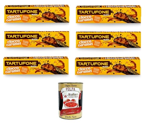 Motta Tartufone Ciocco Caramel Barra Cioccolato Fondente e Caramello Ciocco Karamell-Riegel aus dunkler Schokolade und Karamell, 6x 150 g + Italian Gourmet polpa 400g Motta Tartufone Ciocco Caramel Barra Cioccolato Fondente e Caramello Ciocco Karamell-Riegel aus dunkler Schokolade und Karamell, 6x 150 g + Italian Gourmet polpa 400g von Italian Gourmet E.R.