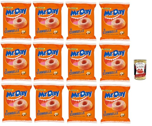 Mr.Day - Ciambelle mit natürlicher Vanille aus Beeren, laktosefreier und palmölfreier Snack, ideal zum Frühstück, Snack oder Nachmittag, 12x 320 gr + Italian Gourmet polpa 400g Mr.Day - Ciambelle mit natürlicher Vanille aus Beeren, laktosefreier und palmölfreier Snack, ideal zum Frühstück, Snack oder Nachmittag, 12x 320 gr + Italian Gourmet polpa 400g von Italian Gourmet E.R.