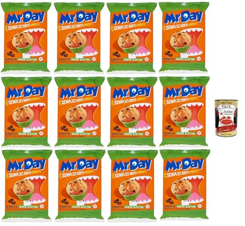 Mr.Day - Glutenfreie Muffins mit dunklen Schokoladennuggets, laktosefreier und palmölfreier Snack, ideal zum Frühstück, Snack oder Kuchen, Gluten free, 12x 252 gr + Italian Gourmet polpa 400g Mr.Day - Glutenfreie Muffins mit dunklen Schokoladennuggets, laktosefreier und palmölfreier Snack, ideal zum Frühstück, Snack oder Kuchen, Gluten free, 12x 252 gr + Italian Gourmet polpa 400g von Italian Gourmet E.R.