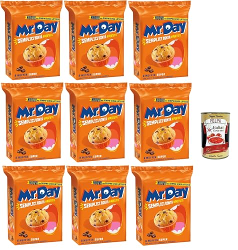 Mr.Day - Muffin mit dunklem Schokoladenpfeffer, laktosefreier und palmenfreier Vortrag Merendin, ideal zum Frühstück, Snacks oder Frühstück, 10x 300 g + Italian Gourmet polpa 400g Mr.Day - Muffin mit dunklem Schokoladenpfeffer, laktosefreier und palmenfreier Vortrag Merendin, ideal zum Frühstück, Snacks oder Frühstück, 10x 300 g + Italian Gourmet polpa 400g von Italian Gourmet E.R.