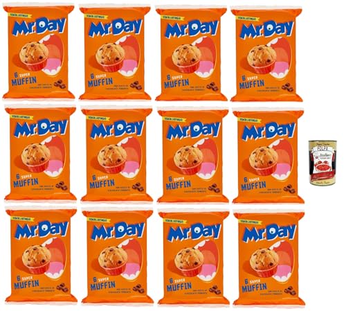 Mr.Day - Muffins Super mit dunklen Schokoladenstückchen, laktosefreier und palmölfreier Snack, ideal zum Frühstück, Snack oder kuchen, 12x 300 gr + Italian Gourmet plpa 400g Mr.Day - Muffins Super mit dunklen Schokoladenstückchen, laktosefreier und palmölfreier Snack, ideal zum Frühstück, Snack oder kuchen, 12x 300 gr + Italian Gourmet plpa 400g von Italian Gourmet E.R.