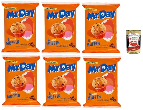 Mr.Day - Muffins Super mit dunklen Schokoladenstückchen, laktosefreier und palmölfreier Snack, ideal zum Frühstück, Snack oder kuchen, 6x 300 gr + Italian Gourmet plpa 400g Mr.Day - Muffins Super mit dunklen Schokoladenstückchen, laktosefreier und palmölfreier Snack, ideal zum Frühstück, Snack oder kuchen, 6x 300 gr + Italian Gourmet plpa 400g von Italian Gourmet E.R.