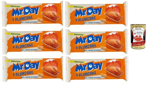 Mr.Day - Plumcake Integrale mit 100% Vollkornmehl, laktosefreier und palmölfreier Snack, ideal zum Frühstück, Snack oder Kuchen, 6x 190 gr + Italian Gourmet polpa 400g Mr.Day - Plumcake Integrale mit 100% Vollkornmehl, laktosefreier und palmölfreier Snack, ideal zum Frühstück, Snack oder Kuchen, 6x 190 gr + Italian Gourmet polpa 400g von Italian Gourmet E.R.