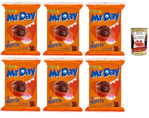Mr.Day - Super Kakao Muffin mit Schokoladenfüllung, laktosefreier und palmölfreier Snack, ideal zum Frühstück, Snack oder Nachmittag, 6x 300 gr + Italian Gourmet polpa 400g Mr.Day - Super Kakao Muffin mit Schokoladenfüllung, laktosefreier und palmölfreier Snack, ideal zum Frühstück, Snack oder Nachmittag, 6x 300 gr + Italian Gourmet polpa 400g von Italian Gourmet E.R.