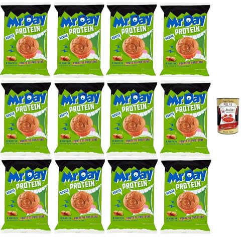 Mr.Day - Super-Protein-Muffin mit gesalzener Karamellfüllung, Snack-Proteinquelle, ideal für Frühstück, Snack oder Nachmittag, 12x 252 gr + Itlaian Gourmet polpa 400g Mr.Day - Super-Protein-Muffin mit gesalzener Karamellfüllung, Snack-Proteinquelle, ideal für Frühstück, Snack oder Nachmittag, 12x 252 gr + Itlaian Gourmet polpa 400g von Italian Gourmet E.R.