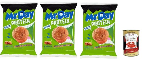 Mr.Day - Super-Protein-Muffin mit gesalzener Karamellfüllung, Snack-Proteinquelle, ideal für Frühstück, Snack oder Nachmittag, 3x 252 gr + Itlaian Gourmet polpa 400g Mr.Day - Super-Protein-Muffin mit gesalzener Karamellfüllung, Snack-Proteinquelle, ideal für Frühstück, Snack oder Nachmittag, 3x 252 gr + Itlaian Gourmet polpa 400g von Italian Gourmet E.R.