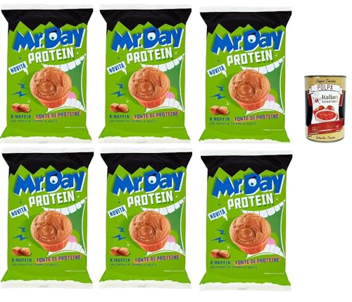 Mr.Day - Super-Protein-Muffin mit gesalzener Karamellfüllung, Snack-Proteinquelle, ideal für Frühstück, Snack oder Nachmittag, 6x 252 gr + Itlaian Gourmet polpa 400g Mr.Day - Super-Protein-Muffin mit gesalzener Karamellfüllung, Snack-Proteinquelle, ideal für Frühstück, Snack oder Nachmittag, 6x 252 gr + Itlaian Gourmet polpa 400g von Italian Gourmet E.R.