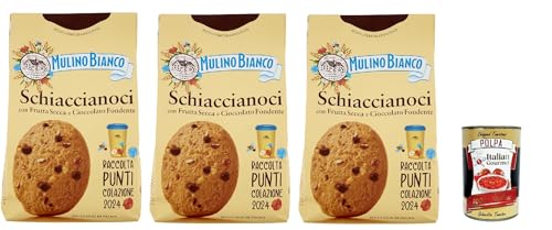 Mulino Bianco, Biscotti Frollini Schiaccianoci Frutta Secca e Cioccolato Fondente, Kekse mit getrockneten Früchten und dunkle Schokolade, biscuits cookies 3x 300g + Italian Gourmet polpa 400g Mulino Bianco, Biscotti Frollini Schiaccianoci Frutta Secca e Cioccolato Fondente, Kekse mit getrockneten Früchten und dunkle Schokolade, biscuits cookies 3x 300g + Italian Gourmet polpa 400g von Italian Gourmet E.R.