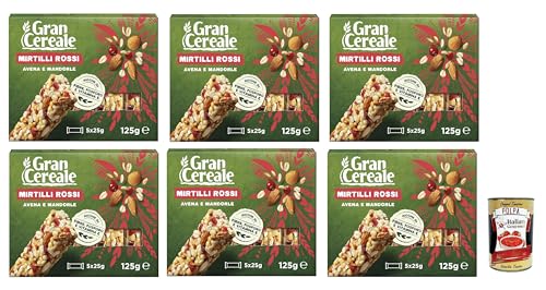 Mulino Bianco, Gran Cereale - Snack, Riegel mit 4 Getreide Mandeln und Blaubeeren - Frühstück und süße Snacks- 6x 125 gr + Italian Gourmet polpa 400g Mulino Bianco, Gran Cereale - Snack, Riegel mit 4 Getreide Mandeln und Blaubeeren - Frühstück und süße Snacks- 6x 125 gr + Italian Gourmet polpa 400g von Italian Gourmet E.R.