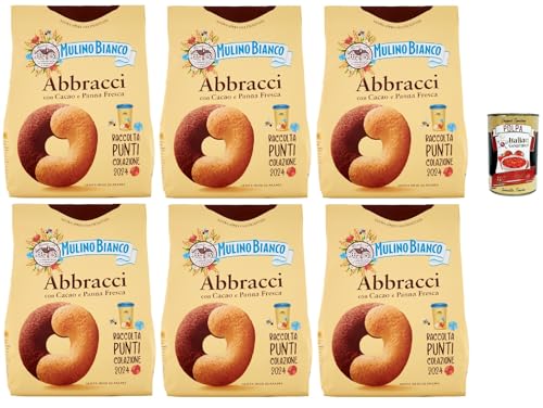 Mulino Bianco Abbracci Biscotti con Cacao e Panna Fresca, Kekse mit Kakao und frische Sahne, biscuits cookies 6x 700 g + Italian Gourmet polpa 400g Mulino Bianco Abbracci Biscotti con Cacao e Panna Fresca, Kekse mit Kakao und frische Sahne, biscuits cookies 6x 700 g + Italian Gourmet polpa 400g von Italian Gourmet E.R.