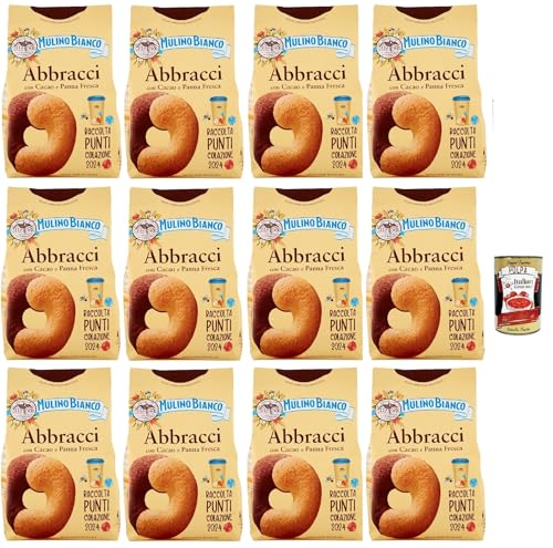 Mulino Bianco Abbracci Biscotti con Cacao e Panna Fresca, Kekse mit Kakao und frische Sahne, bisvuits cookies 12x 350 g + Italian Gourmet polpa 400g Mulino Bianco Abbracci Biscotti con Cacao e Panna Fresca, Kekse mit Kakao und frische Sahne, bisvuits cookies 12x 350 g + Italian Gourmet polpa 400g von Italian Gourmet E.R.