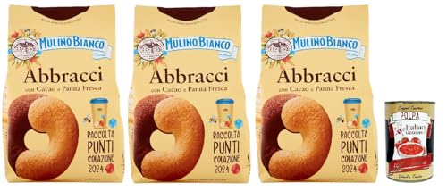 Mulino Bianco Abbracci Biscotti con Cacao e Panna Fresca, Kekse mit Kakao und frische Sahne, bisvuits cookies 3x 350 g + Italian Gourmet polpa 400g Mulino Bianco Abbracci Biscotti con Cacao e Panna Fresca, Kekse mit Kakao und frische Sahne, bisvuits cookies 3x 350 g + Italian Gourmet polpa 400g von Italian Gourmet E.R.