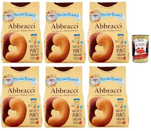 Mulino Bianco Abbracci Biscotti con Cacao e Panna Fresca, Kekse mit Kakao und frische Sahne, bisvuits cookies 6x 350 g + Italian Gourmet polpa 400g Mulino Bianco Abbracci Biscotti con Cacao e Panna Fresca, Kekse mit Kakao und frische Sahne, bisvuits cookies 6x 350 g + Italian Gourmet polpa 400g von Italian Gourmet E.R.