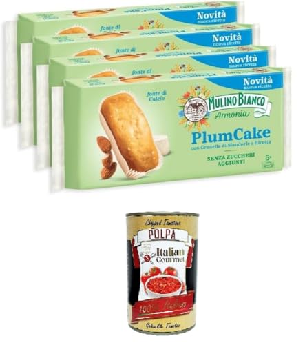 Mulino Bianco Armonia Plumcake granella di mandorle e ricotta Plumcake gehackte Mandeln und Ricotta - 4x 155 gr+ Italian Gourmet polpa 400gr Mulino Bianco Armonia Plumcake granella di mandorle e ricotta Plumcake gehackte Mandeln und Ricotta - 4x 155 gr+ Italian Gourmet polpa 400gr von Italian Gourmet E.R.