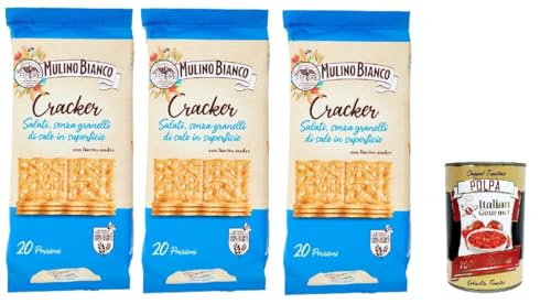 Mulino Bianco Barilla Crackers Cracker non salati mit reduziertem Salzgehalt 3x 500g herzhafter Snack kekse aus Italien + Italian gourmet polpa 400g Mulino Bianco Barilla Crackers Cracker non salati mit reduziertem Salzgehalt 3x 500g herzhafter Snack kekse aus Italien + Italian gourmet polpa 400g von Italian Gourmet E.R.