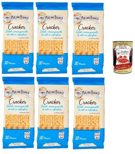 Mulino Bianco Barilla Crackers Cracker non salati mit reduziertem Salzgehalt 6x 500g herzhafter Snack kekse aus Italien + Italian gourmet polpa 400g Mulino Bianco Barilla Crackers Cracker non salati mit reduziertem Salzgehalt 6x 500g herzhafter Snack kekse aus Italien + Italian gourmet polpa 400g von Italian Gourmet E.R.